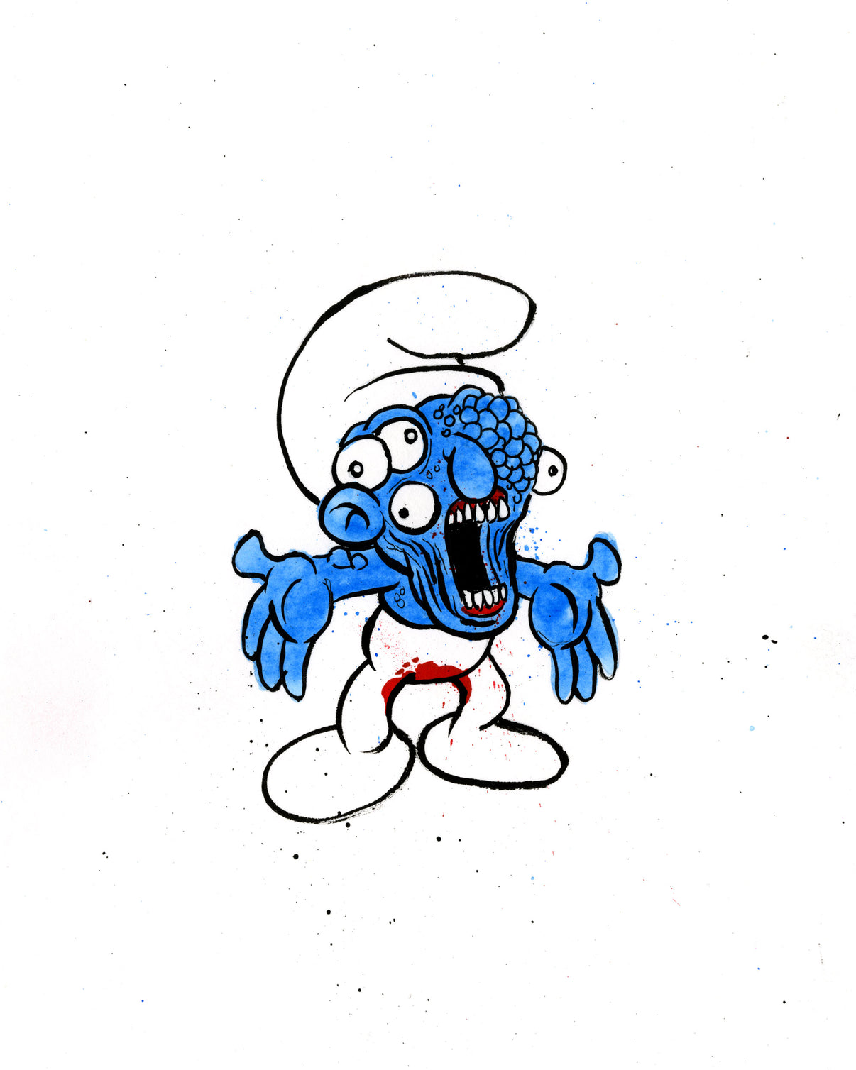 by Alex Pardee titled Alex Pardee - "No-Longer Smurf #3"