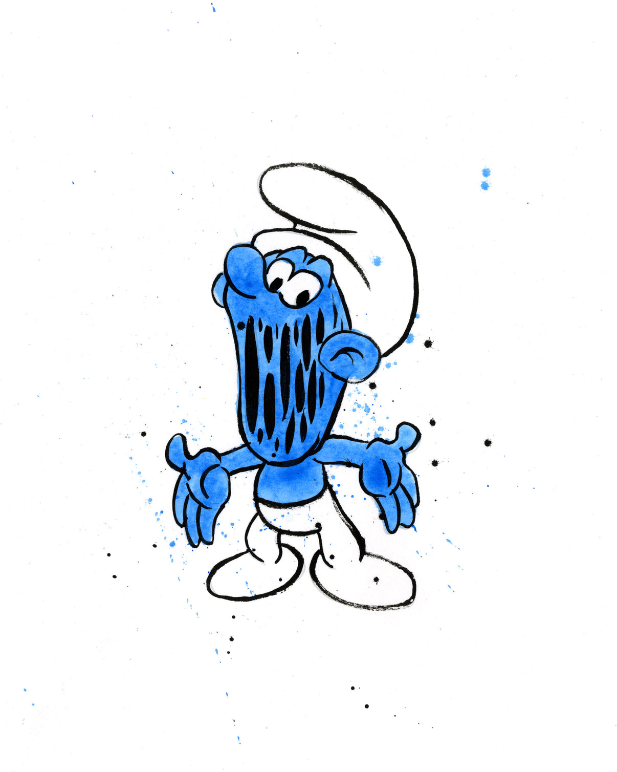 by Alex Pardee titled Alex Pardee - "No-Longer Smurf #4"