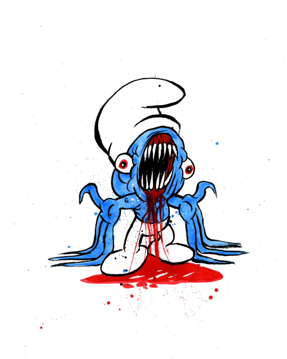 by Alex Pardee titled Alex Pardee - "No-Longer Smurf #5"