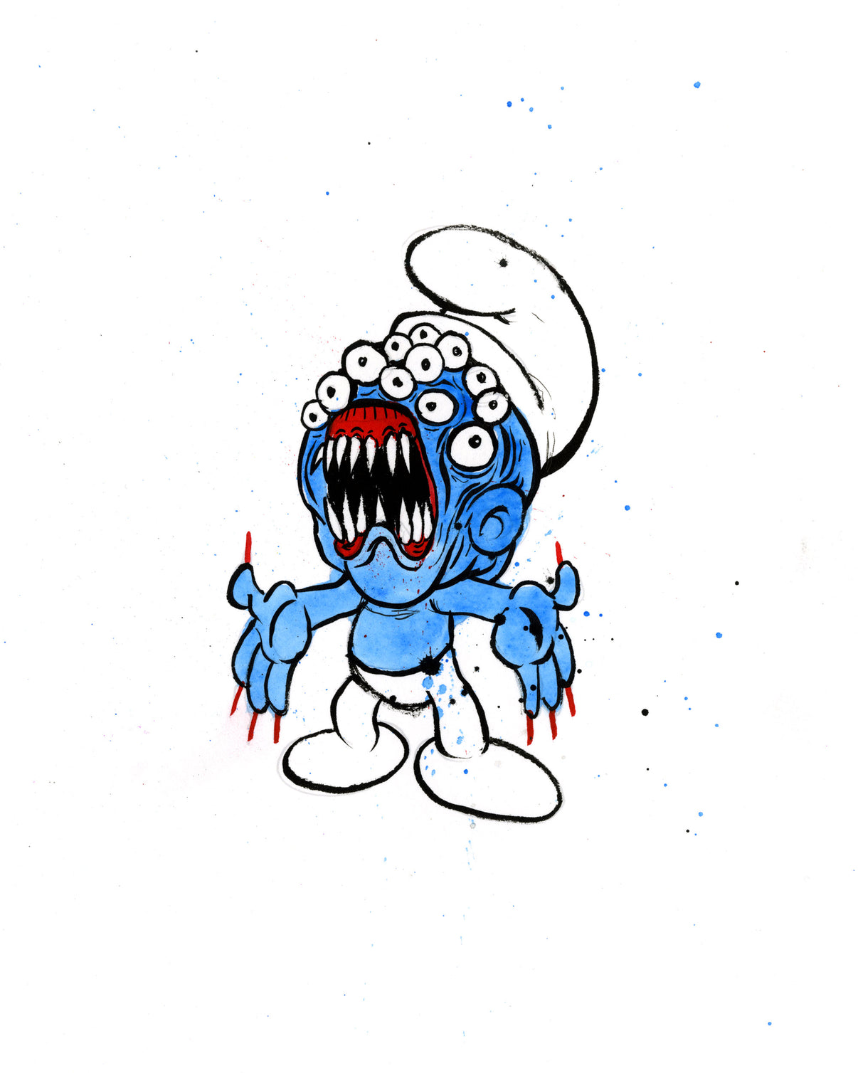 by Alex Pardee titled Alex Pardee - "No-Longer Smurf #6"