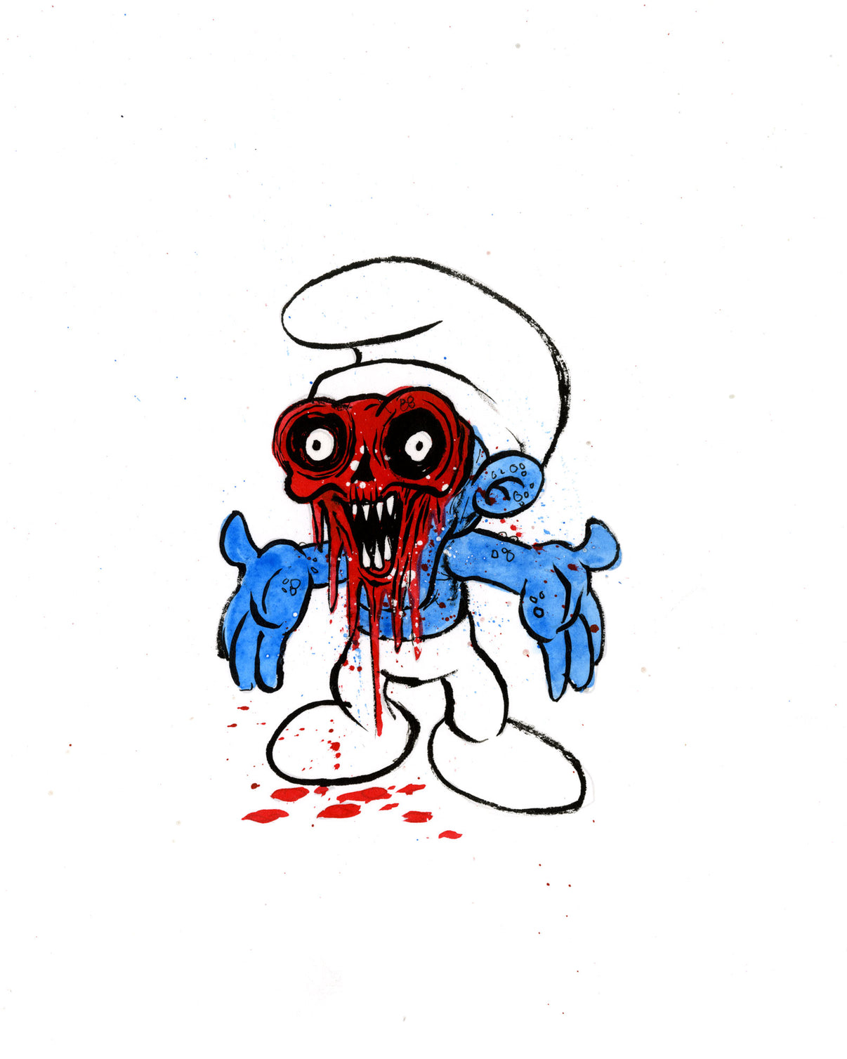 by Alex Pardee titled Alex Pardee - "No-Longer Smurf #7"