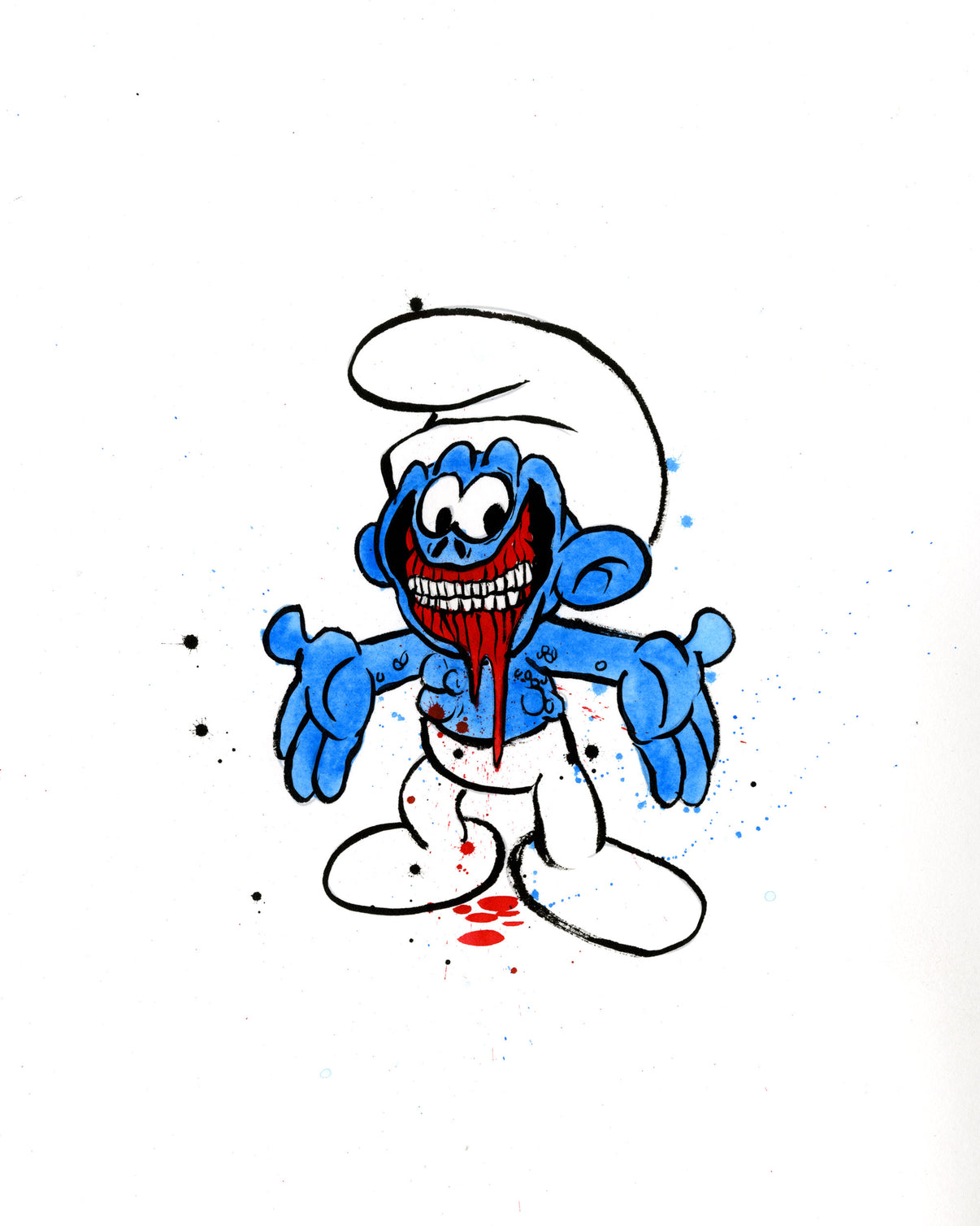 by Alex Pardee titled Alex Pardee - "No-Longer Smurf #8"