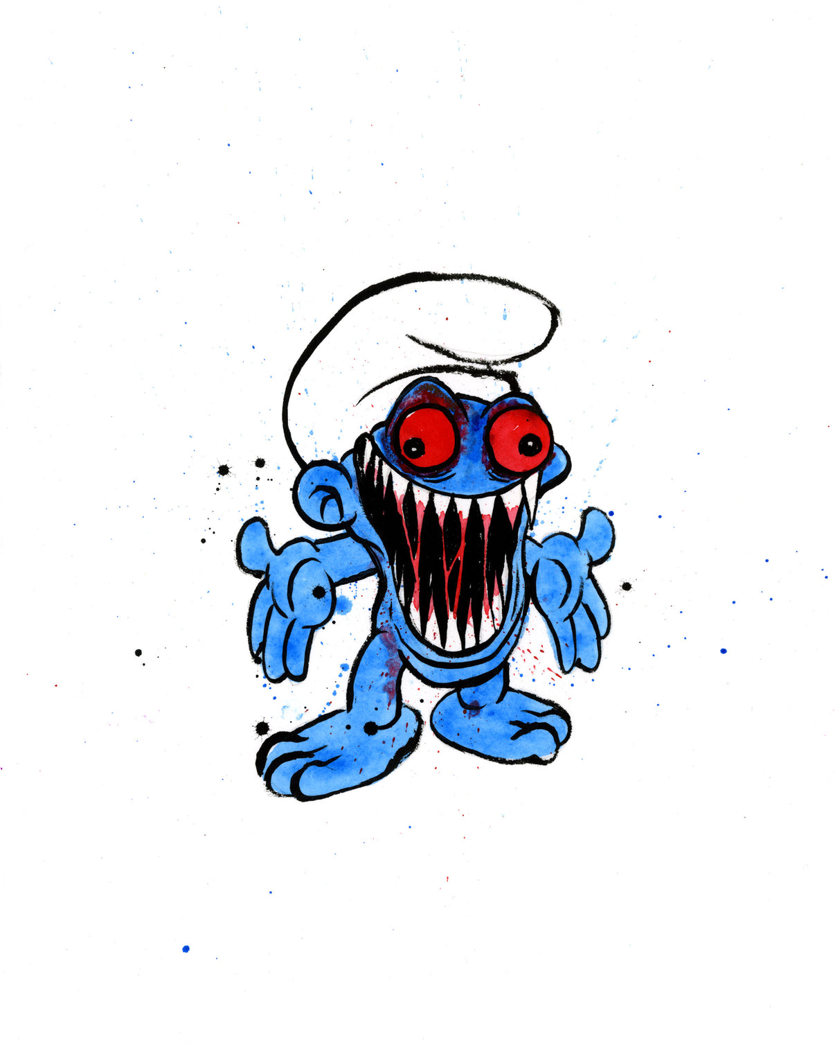 by Alex Pardee titled Alex Pardee - "No-Longer Smurf #9"
