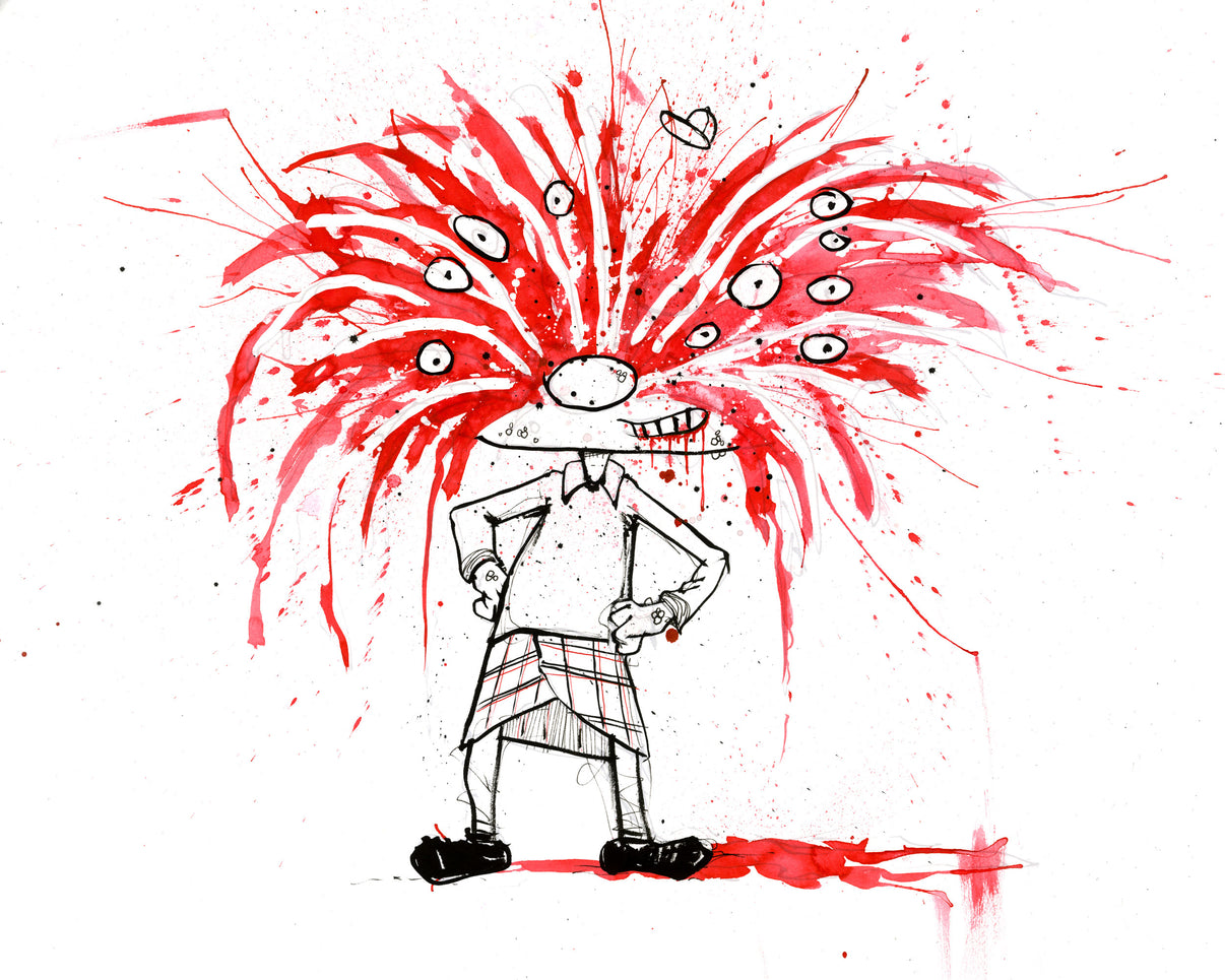 by Alex Pardee titled Alex Pardee - "No-Longer Arnold"