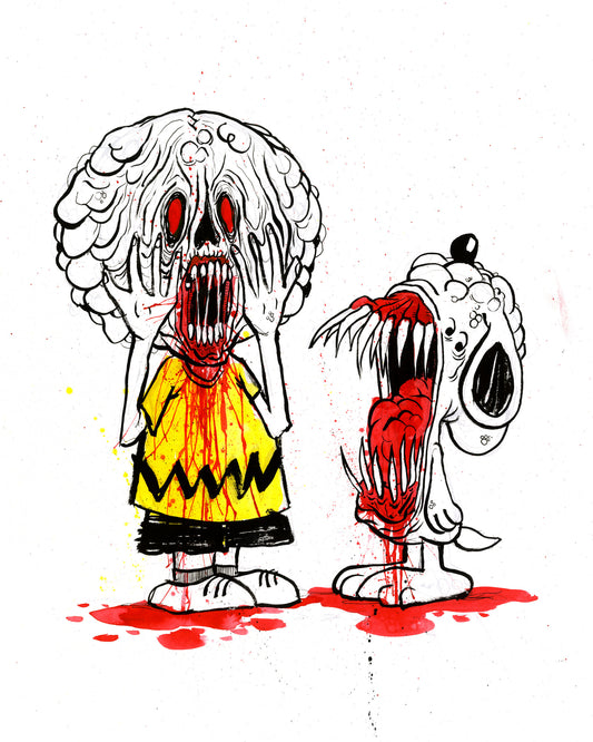  by Alex Pardee titled Alex Pardee - "No-Longer Charlie and Snoopy"