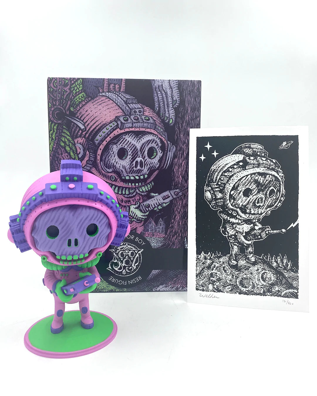 by David Welker titled David Welker - "Transistor Boy" Figure and Mini Print